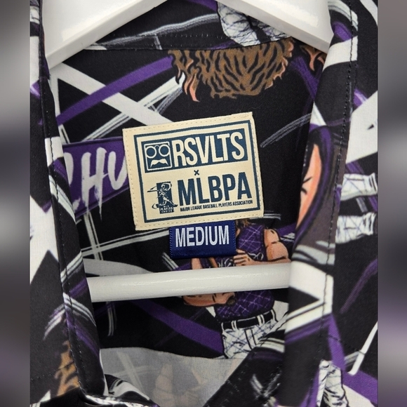 Bold Vintage-Inspired “Chuck Nasty” Graphic Button-Down Shirt – Size MEDIUM - Picture 3 of 4